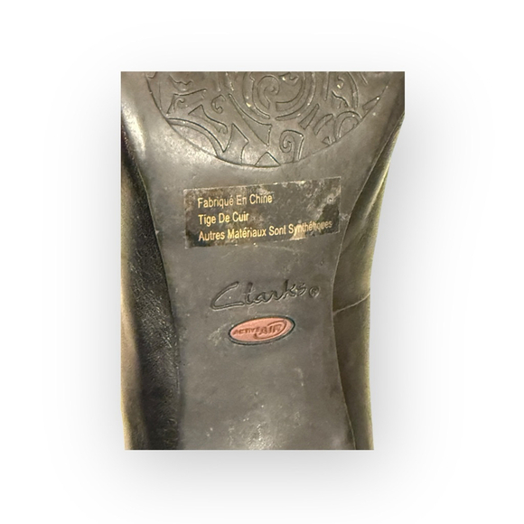 Clark’s Indigo Wessex Eider Black Leather Peep Toe Pump Shoes 6M - Picture 4 of 11